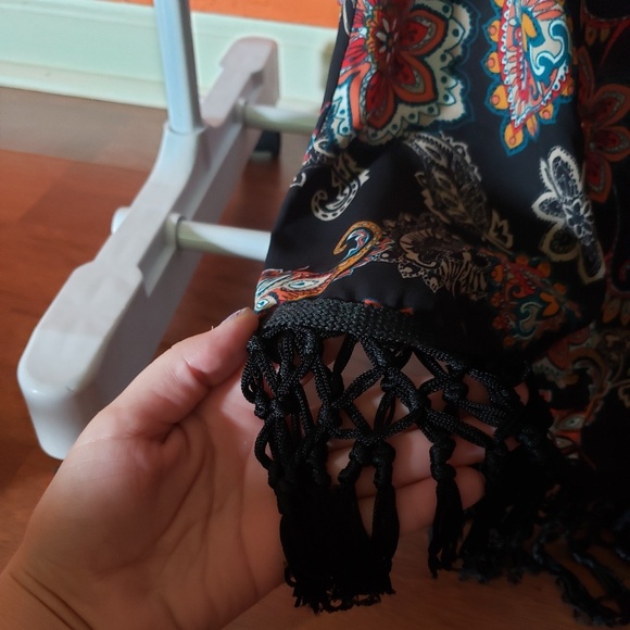 Black Paisley Boho Dress or Long Shirt - Picture 4 of 6